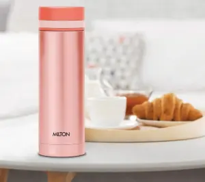 Slim 500 Thermosteel Vacuum Insulated Hot & Cold Water Bottle, 440 ml, Peach
