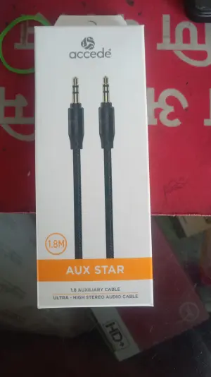 AUX STAR  1.8 AUXILIARY CABLE  ULTRA HIGH STEREO AUDIO CABLE