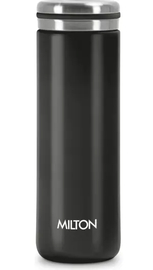Shiny 300 Thermosteel Water Bottle 300 ml, 24 Hr Hot and Cold I Leak Proof Lid, ISI Certified I Vacuum Insulated I for Office, Gym, School I Black