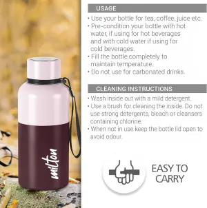 Ancy 500 Thermosteel Water Bottle, ISI Certified, 24 Hr Hot and Cold 500 ml Steel Flask (Pack of 1, Brown)