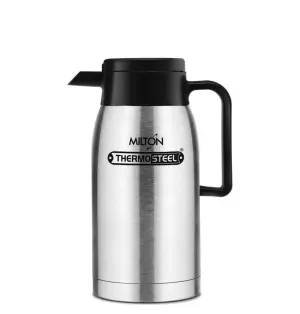 Milton Omega Carafe 750 Stainless Steel Double Walled Vacuum Insulated Flask with Lid and Handle, 700 ml, Silver, Coffee/Tea Carafe Heat & Cold Retention, Leak Proof, Rust Free, Easy to Carry