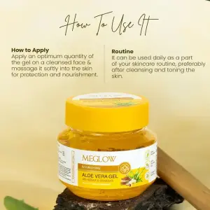 MEGLOW 100g Aloevera Gel (Kesar and Chandan 