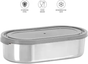 steel slider stainless steel container, 450ml, Gray tiffin