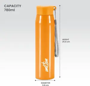 Handy Stainless Steel Sipper Orange Colour Water Bottle (850 ML) 