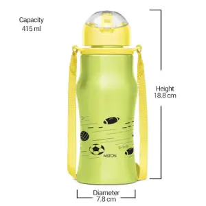 GAIETY  Stainless Steel Sipper Green Colour Water Bottle 450 ml