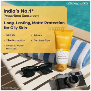 Photostable Gold Matte Finish Sunscreen Gel. 