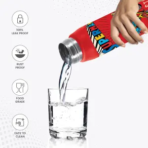 Handy Design Stainless Steel Red Colour Water Bottle (850ml) 