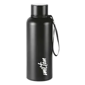 Aura 750 Thermosteel Water Bottle, ISI Certified, 24 Hr Hot and Cold 750 ml Steel Flask (Pack of 1, Black)