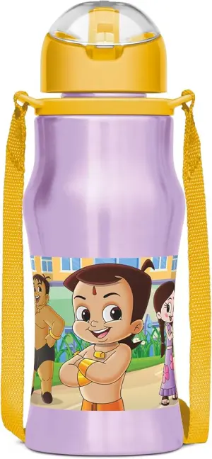 SIPMATE Stainless Steel Sipper Orange (CHHOTA BHEEM) Water bottle 450 ml