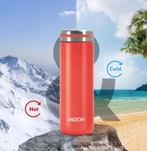 Shiny 300 Thermosteel Water Bottle 300 ml, 24 Hr Hot and Cold I Leak Proof Lid, ISI Certified I Vacuum Insulated I for Office, Gym, School I Red