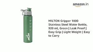 GRIPPER Stainless Steel Water Bottle, 1000ml, Green