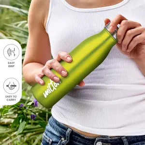Breeze Stainless Steel Green Colour Water Bottle (1000ml) 