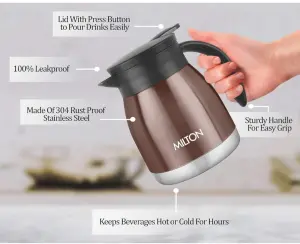 Milton Bistro 600 Thermosteel Carafe, 495 ml, Brown