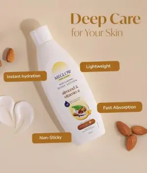 MEGLOW  150ml Body Lotion (Almond & Vit.E)