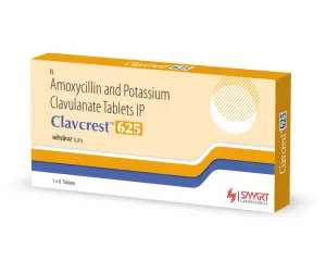 Clavcrest 625 (Amoxycillin and Potassium Clavulanate Tablets IP ) 6 tabs