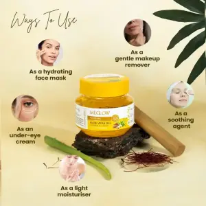 MEGLOW 100g Aloevera Gel (Kesar and Chandan 