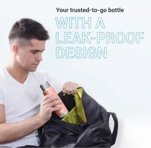 Elfin 300 Thermosteel Water Bottle 300 ml, 24 Hr Hot and Cold I Leak Proof Lid, ISI Certified I Peach