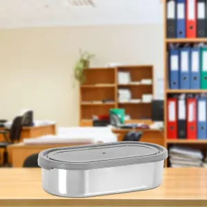 steel slider stainless steel container, 450ml, Gray tiffin