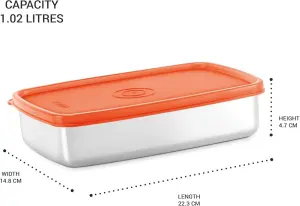 Steel Pro Rectangular 1000ml Stainless Steel Container