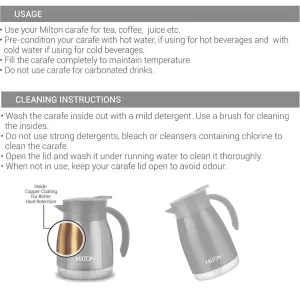 Milton Bistro 600 Thermosteel Carafe, 490 ml, Blue, Stainless Steel