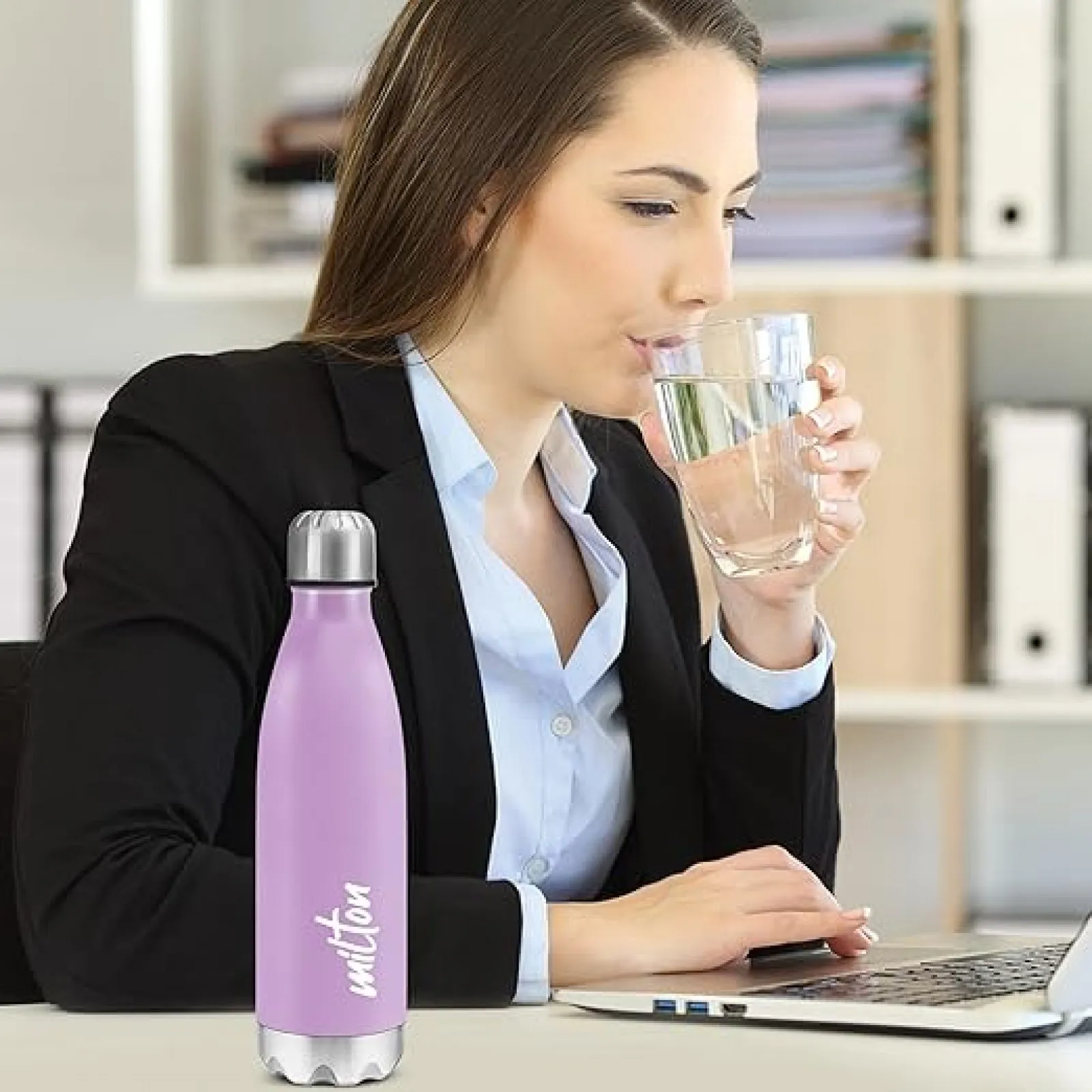 PLAIN LID BOTTLES PURPLE SHINE COLOUR 1000 ML