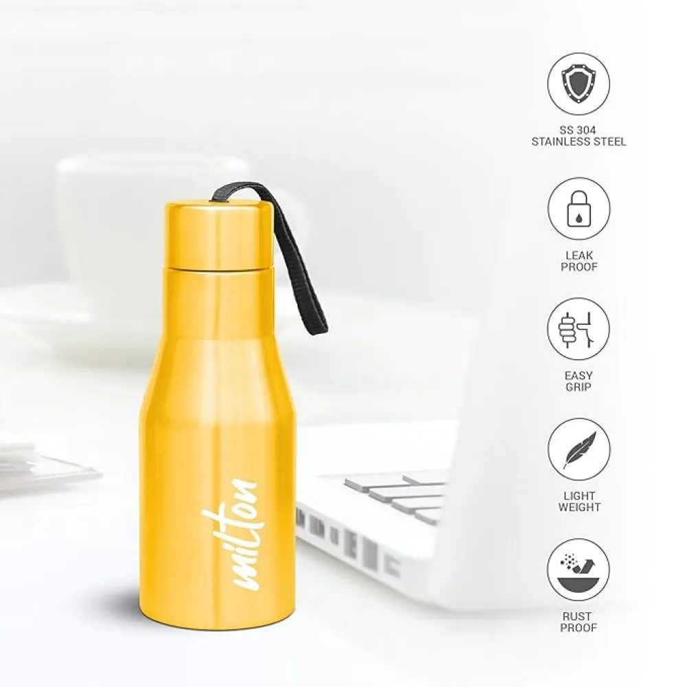Super Stainless Steel Water Bottle Yellow Colour (500 ml) 
