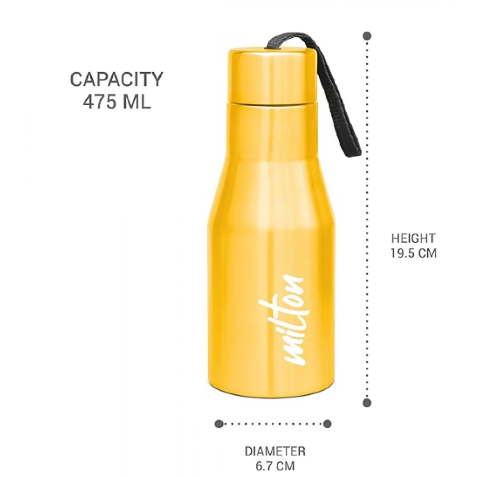 Super Stainless Steel Water Bottle Yellow Colour (500 ml) 