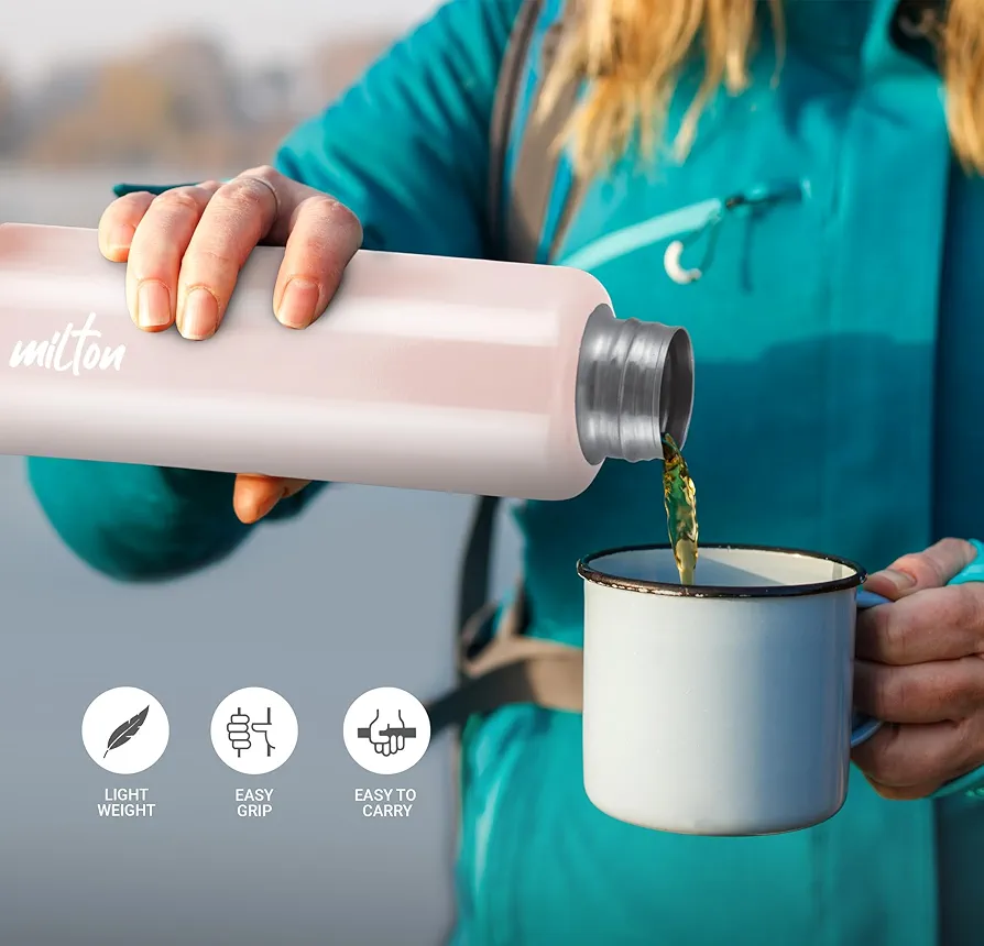 Glim Stainless Steel Pink Colour Water Bottle (1000 ml) 