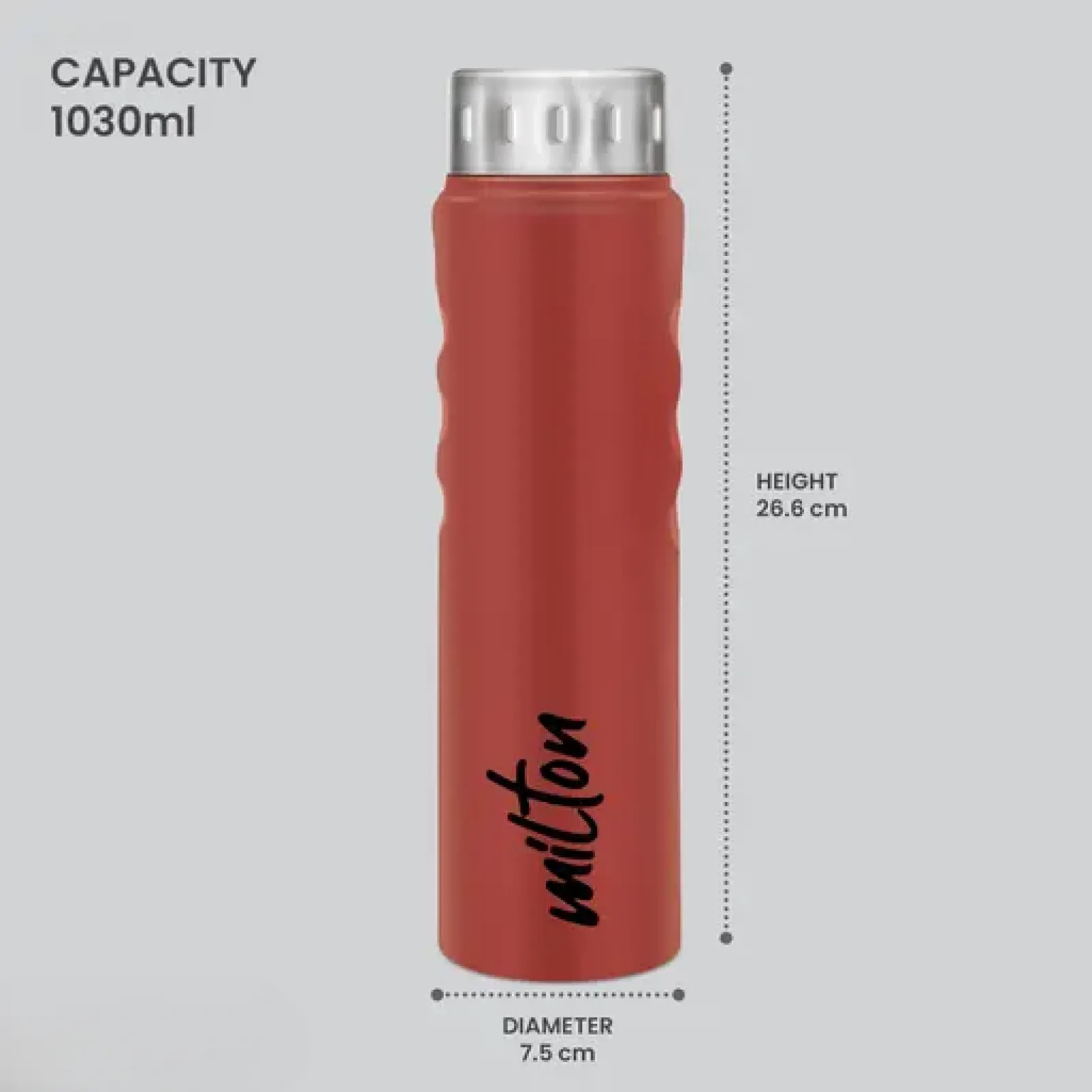 STREAM Stainless Steel Red Colour Water Bottle 1000 ml