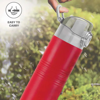VOGUE Stainless Steel Red Colour Water Bottle 750 ml