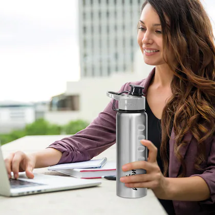 GRIPPER Stainless Steel Water Bottle, 750ml, Silver