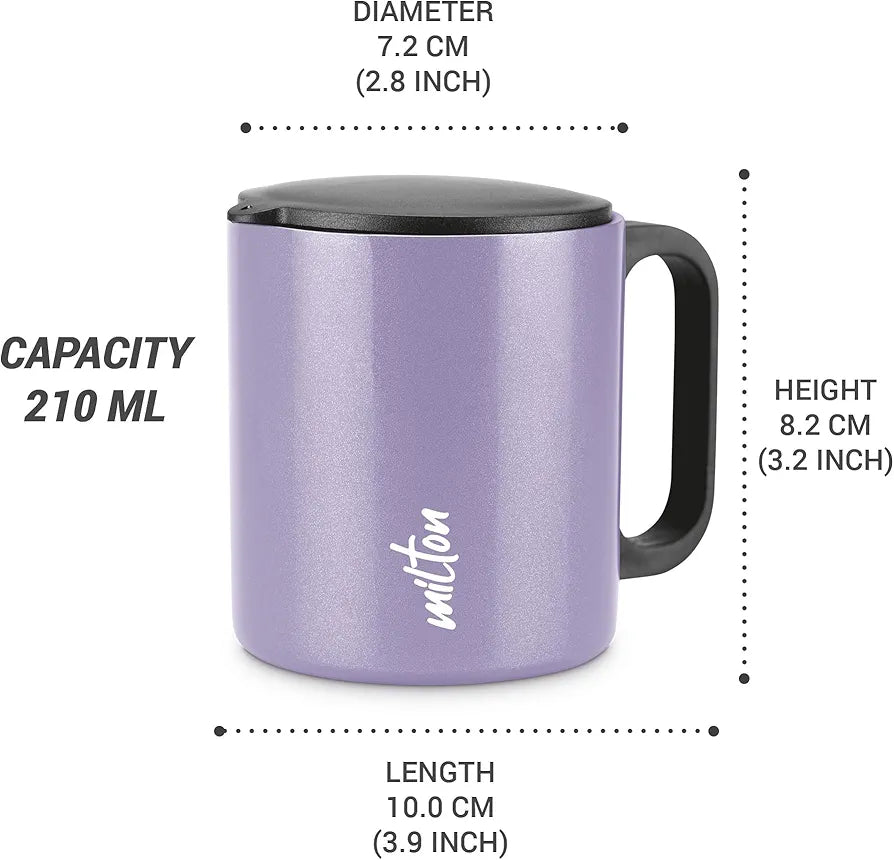 Auriga Double Walled Stainless Steel Mug 250 ml,Purple
