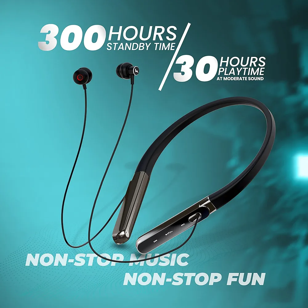 BLACK / ROYALE  Wireless Neckband Earphone ( 1 Super bass Earphones free) 