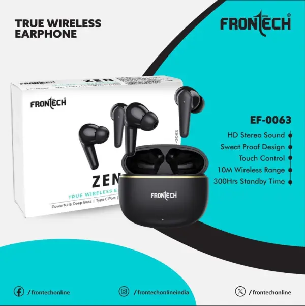 True Wireless Earbuds Model Number :( EF-0063) ( Super bass Earphones Free) 