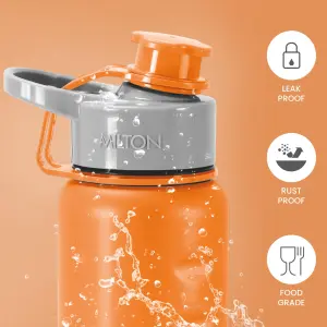 GRIPPER Stainless Steel Water Bottle, 1000ml, Orange