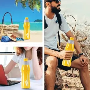 ACTIVE Stainless Steel Water Bottle, 750ml, Yellow