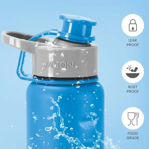GRIPPER Stainless Steel Water Bottle, 750ml, Blue