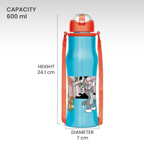 SIPMATE Stainless Steel Sipper Blue (TOM & JERRY) Water Bottle 650ml
