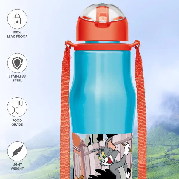 SIPMATE Stainless Steel Sipper Blue (TOM & JERRY) Water Bottle 650ml